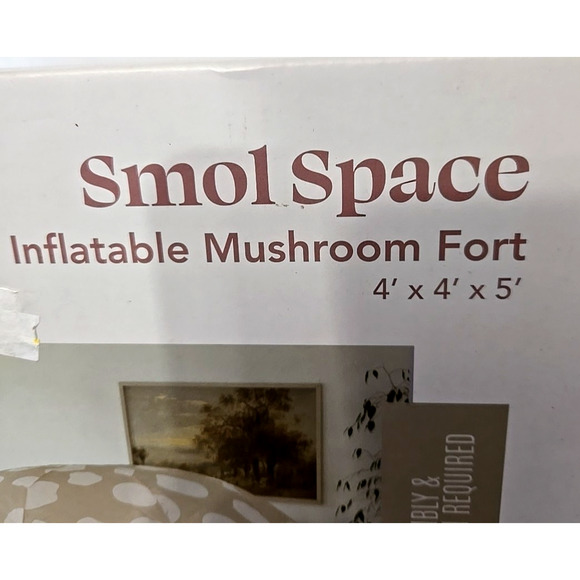 NWB SMOL Air Fort Inflatable Mushroom Camping Fort Indoor Use Creativity Play - Picture 4 of 8